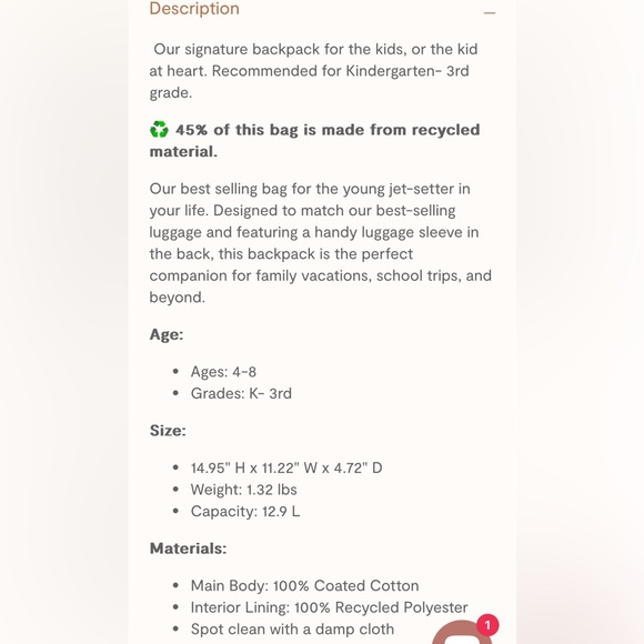 NWT State Bags Kane Kids Travel Backpack Metallic Gold - Picture 9 of 10